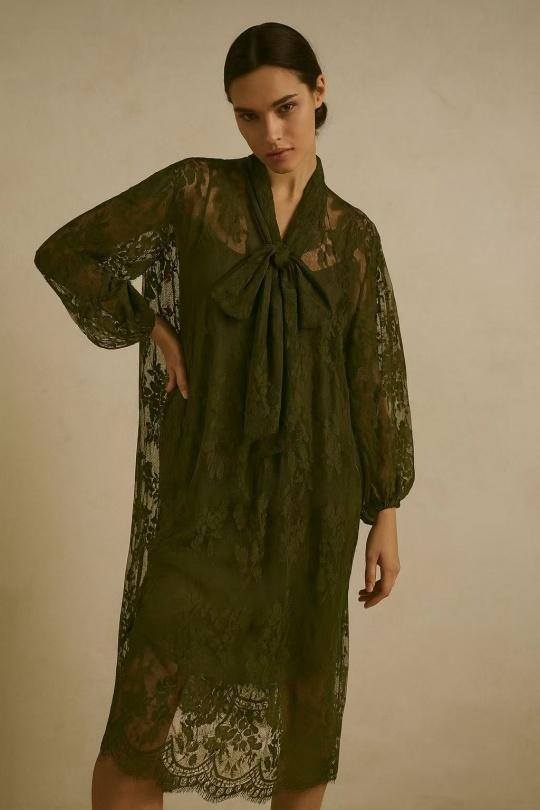 Midi dresses Women Khaki Osley - Mochy R6379 Efashion Paris