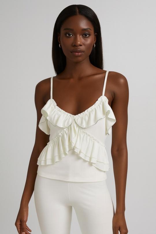 Débardeurs Femme Blanc Osley - Mochy H11090 Efashion Paris