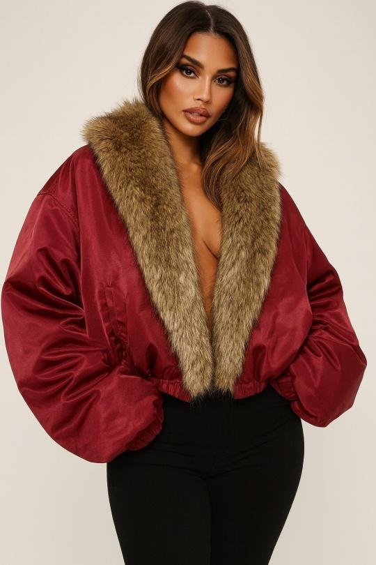 Doudounes Femme Bordeaux Osley - Mochy D6578 Efashion Paris