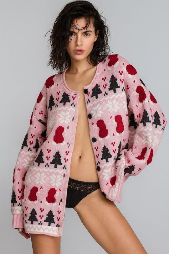 Cardigans Women Pink Osley - Mochy PL7023 Efashion Paris