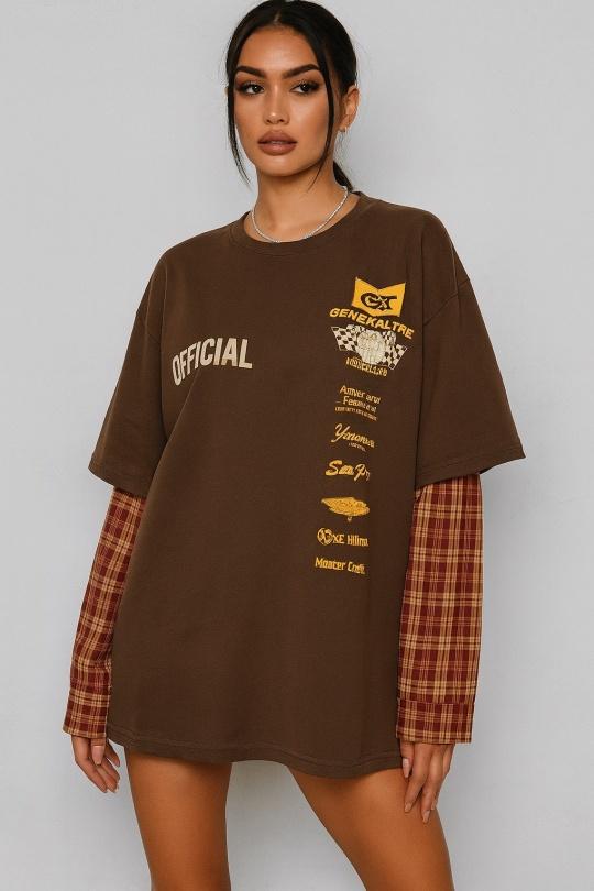 T-shirts Women Brown Osley - Mochy H6398 Efashion Paris