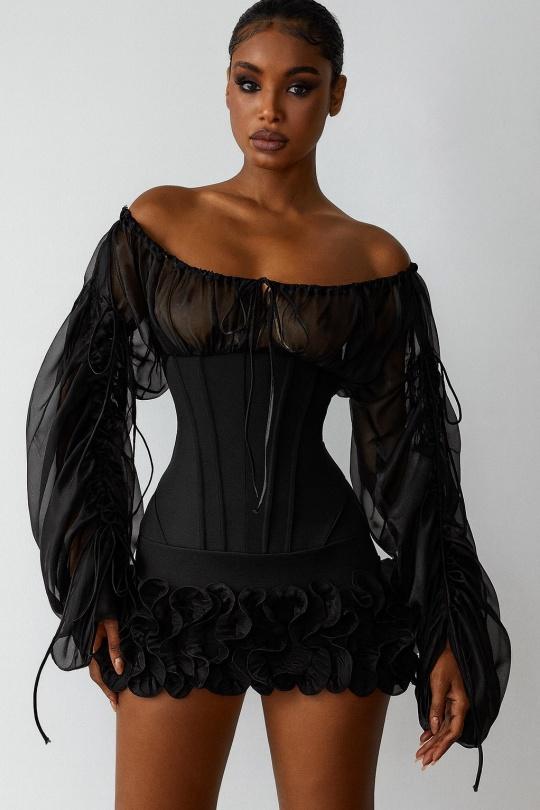 Robes courtes Femme Noir Osley - Mochy R11337 Efashion Paris