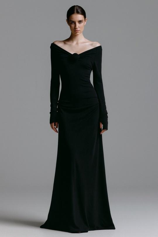 Robes longues Femme Noir Osley - Mochy R4673 Efashion Paris