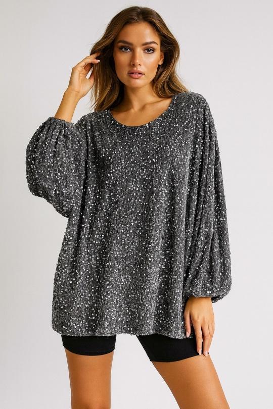 Blouses Femme Gris Osley - Mochy H6022 Efashion Paris