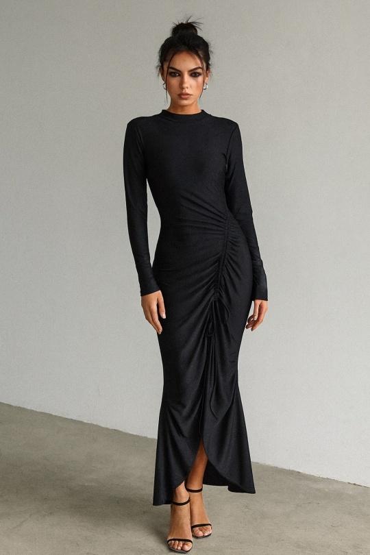 Robes longues Femme Noir Osley - Mochy R4276 Efashion Paris