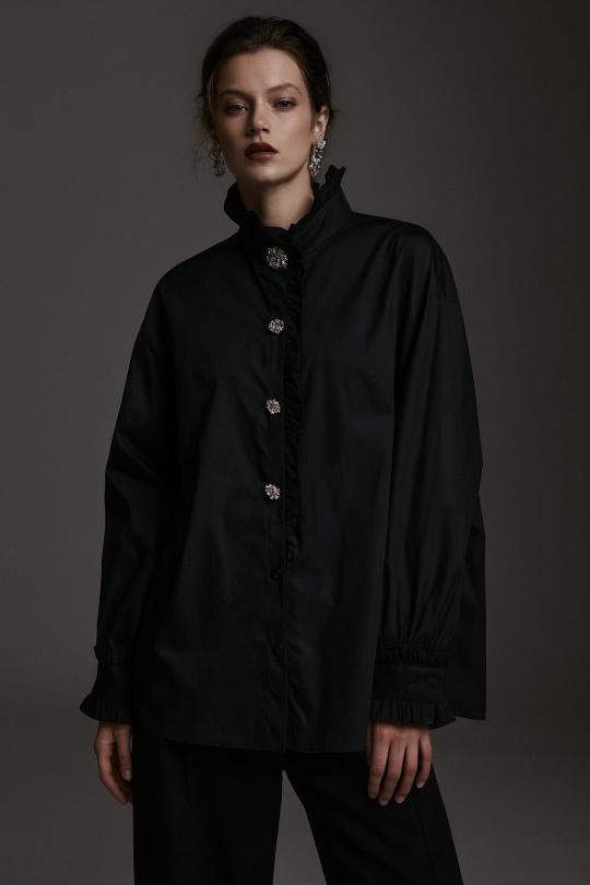 Shirts Women Black Osley - Mochy H10977 Efashion Paris