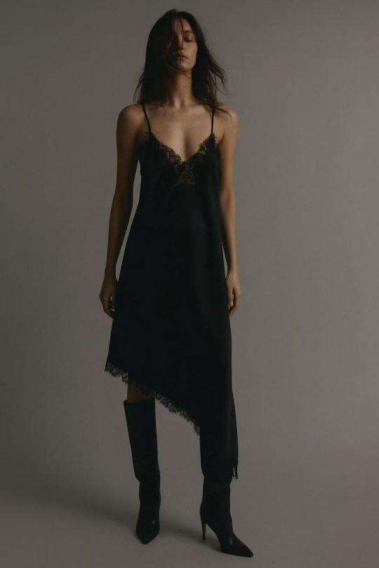 Robes mi-longues Femme Noir Osley - Mochy H11999-1 Efashion Paris