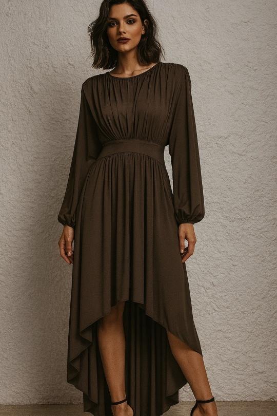 Midi dresses Women Brown Osley - Mochy R11635 Efashion Paris