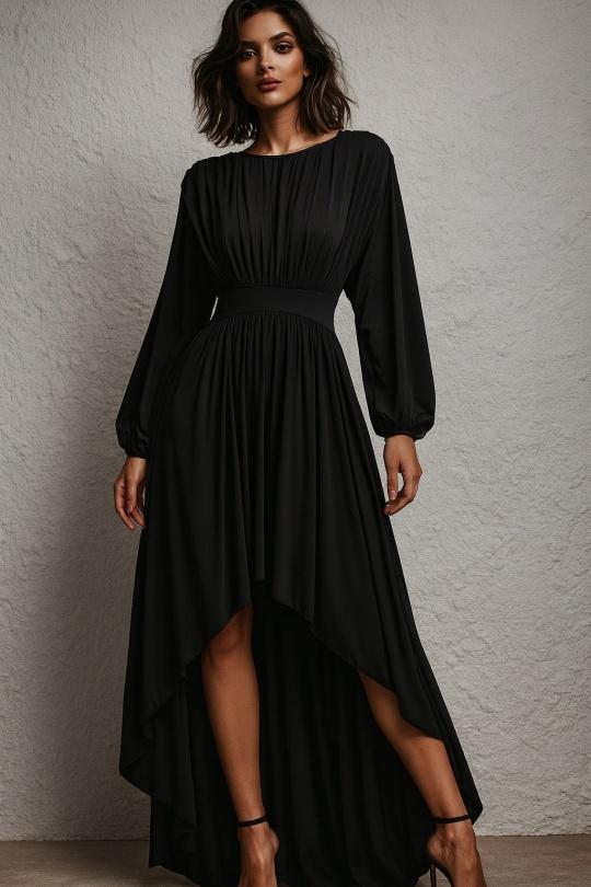 Robes mi-longues Femme Noir Osley - Mochy R11635 Efashion Paris