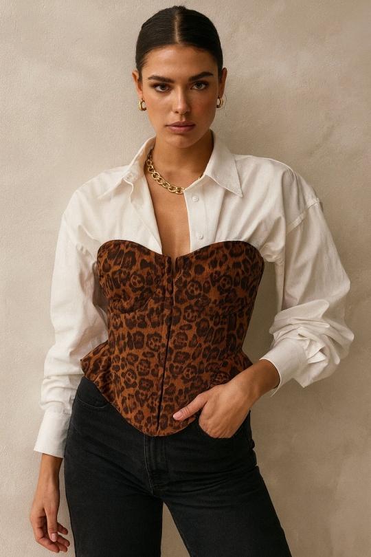 Top Donna Leopard Osley - Mochy ST11859 Efashion Paris