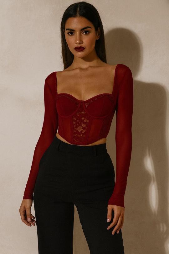 Tops Femme Bordeaux Osley - Mochy ST11917 Efashion Paris