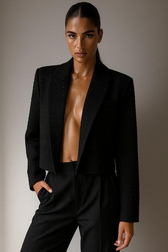 Vestes  Femme Noir Osley - Mochy V5251 Efashion Paris