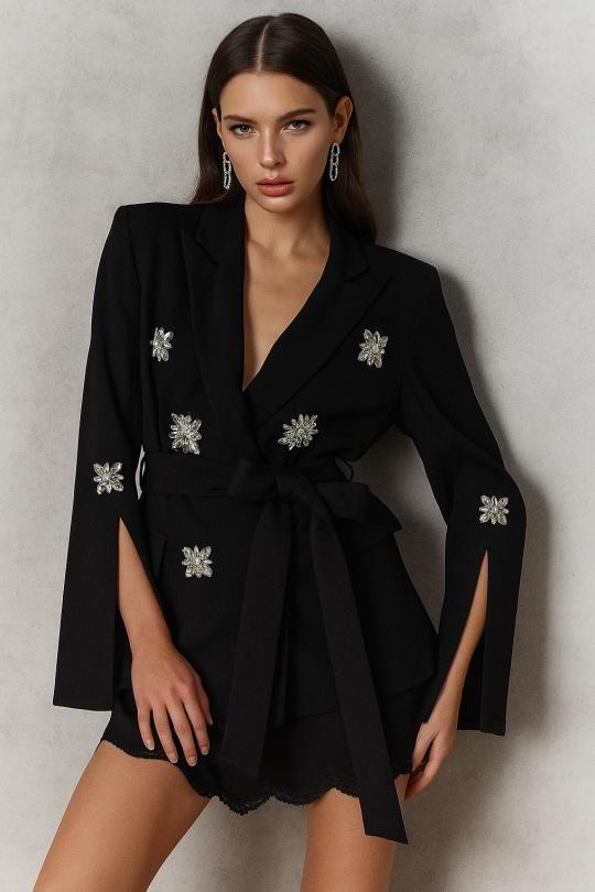 Vestes  Femme Noir Osley - Mochy V10359 Efashion Paris