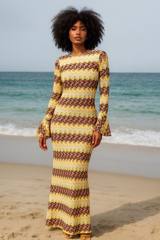 Abiti maxi Donna Yellow Osley - Mochy R2560 Efashion Paris