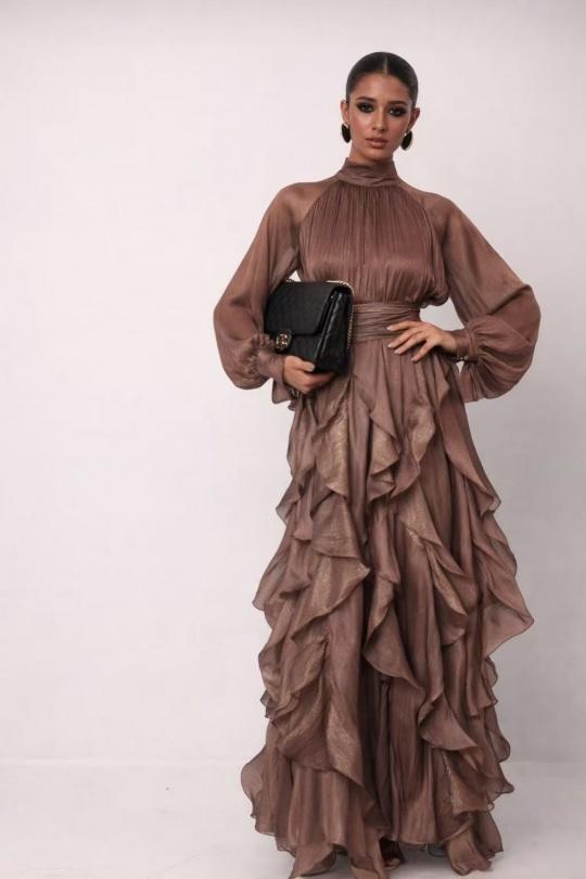 Robes longues Femme Vert Osley - Mochy R12005 Efashion Paris