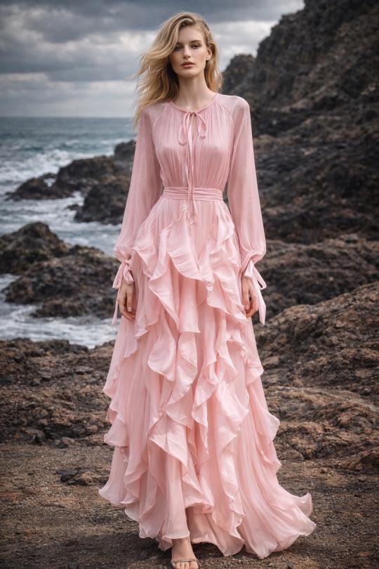 Maxi dresses Women Pink Osley - Mochy R12621 Efashion Paris