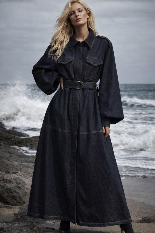 Abiti al polpaccio Donna Blue Osley - Mochy R12128 Efashion Paris