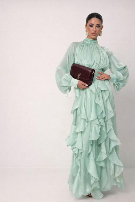 Robes longues Femme Vert Osley - Mochy R12005 Efashion Paris