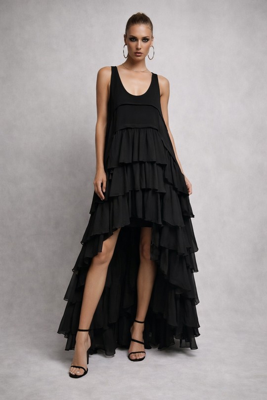 Robes longues Femme Noir Osley - Mochy R13252 Efashion Paris