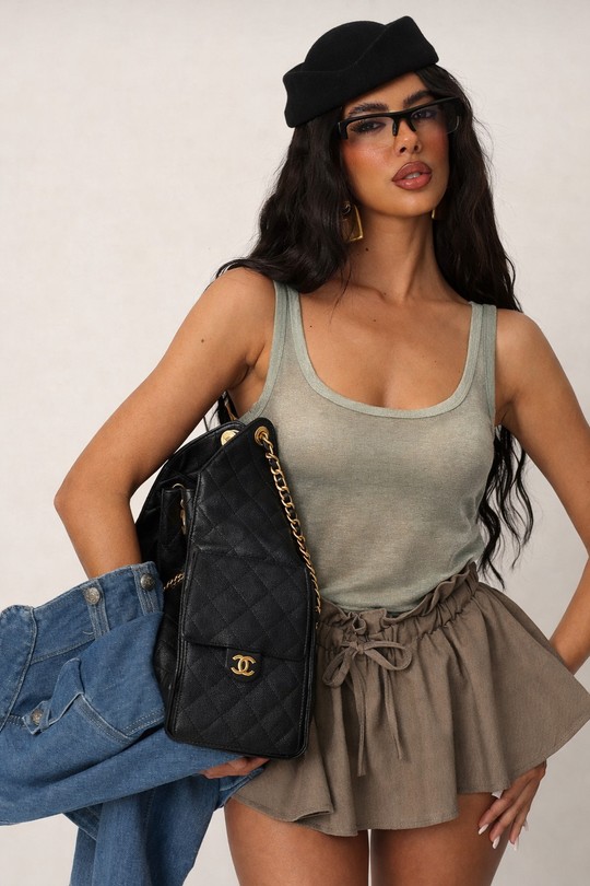 Débardeurs Femme Vert Osley - Mochy H15113 Efashion Paris