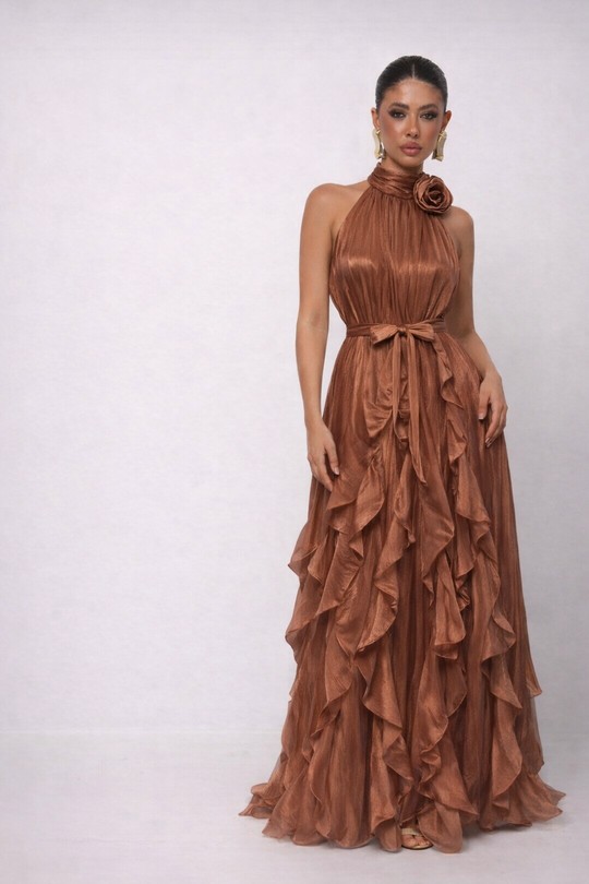 Robes longues Femme Beige Osley - Mochy R13820 Efashion Paris