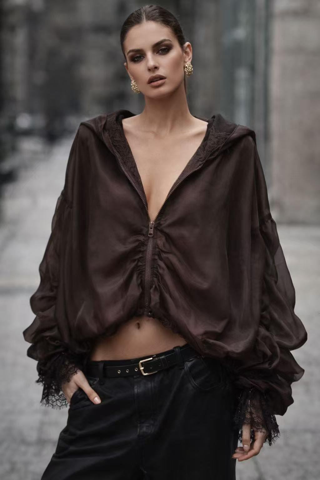 Vestes  Femme Violet Osley - Mochy V11002 #c Efashion Paris