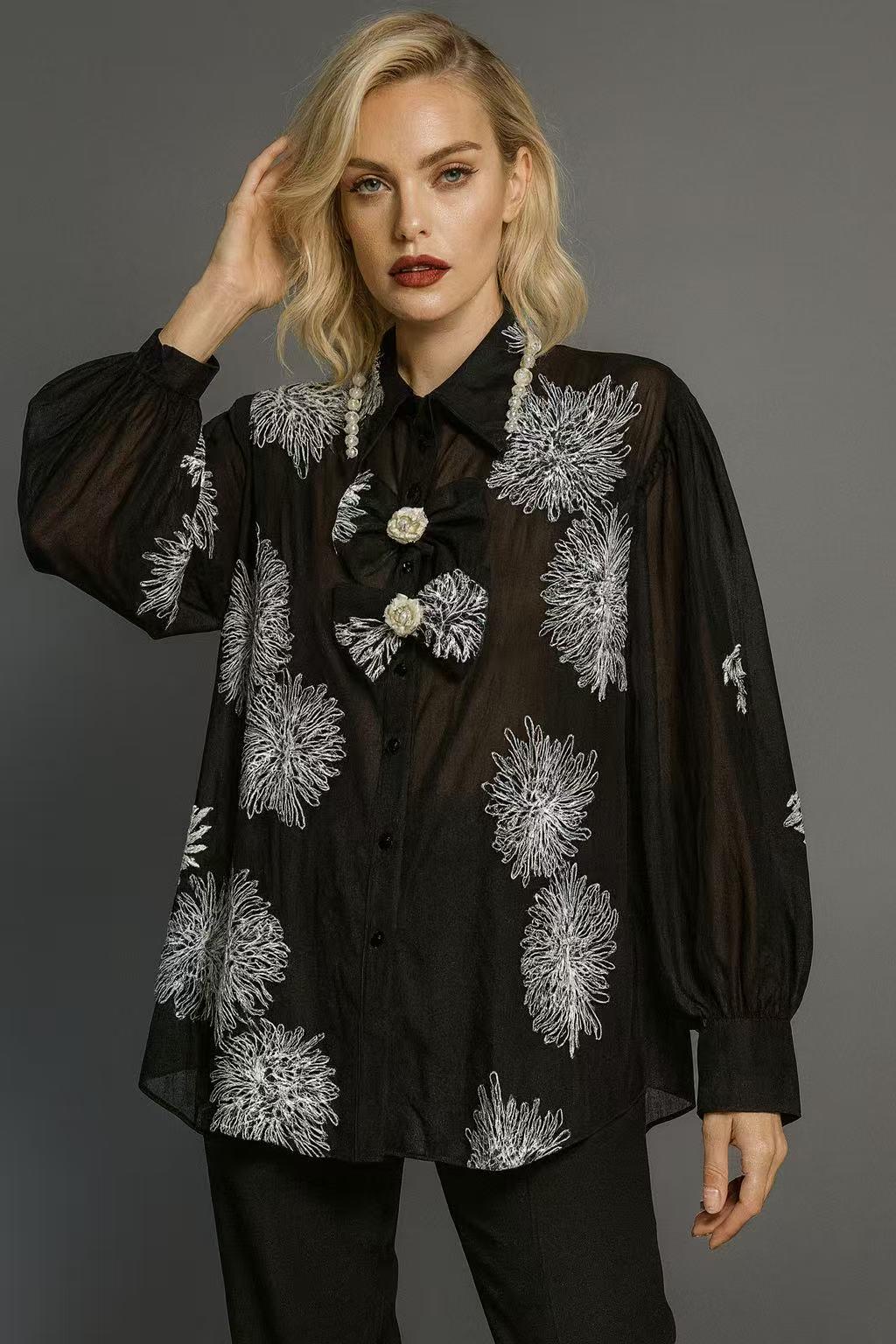 Chemise en velours noir femme | Cache Cache