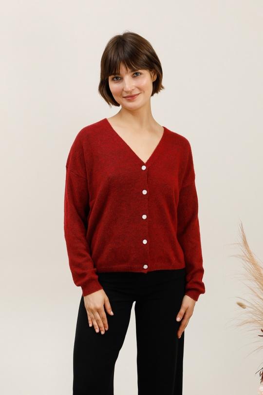 Gilets Femme Bordeaux CMP55 / DIX-ONZE 6375 Efashion Paris
