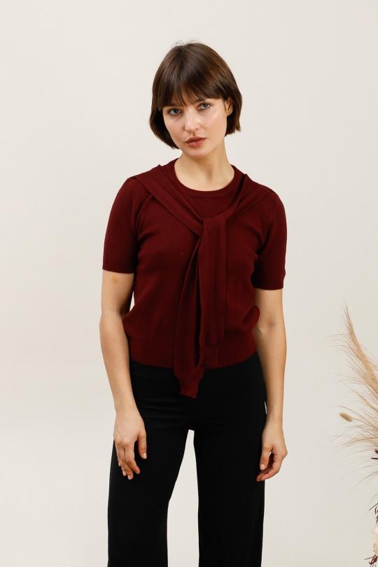 Pulls Femme Bordeaux CMP55 / DIX-ONZE 308  Efashion Paris