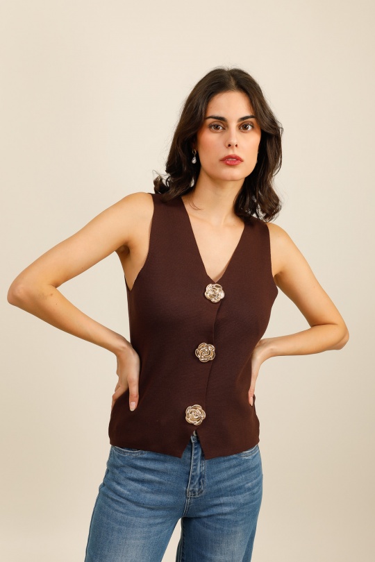 Cardigan Donna Brown CMP55 / DIX-ONZE YC2239 Efashion Paris