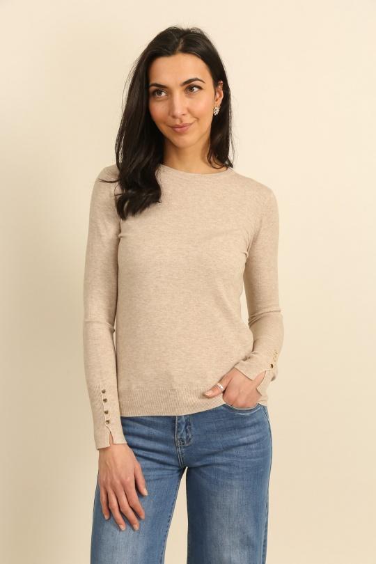 Maglioni Donna Taupe CMP55 / DIX-ONZE TC078TAUPE Efashion Paris