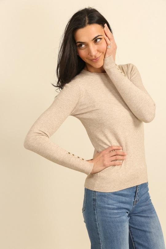 Maglioni Donna Taupe CMP55 / DIX-ONZE TC078TAUPE Efashion Paris