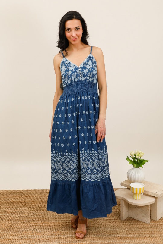 Robes longues Femme Marine CMP55 / DIX-ONZE R2702 Efashion Paris