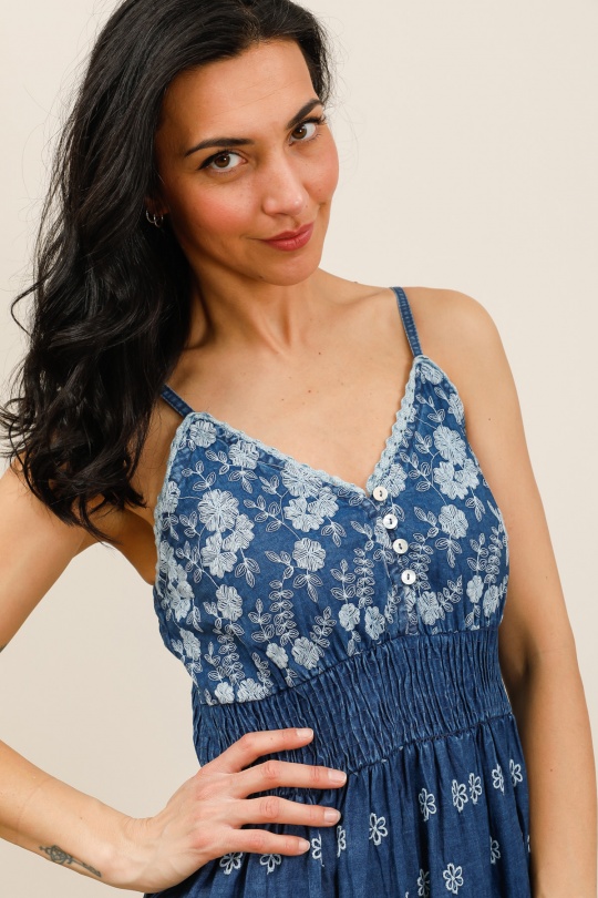 Robes longues Femme Marine CMP55 / DIX-ONZE R2702 Efashion Paris