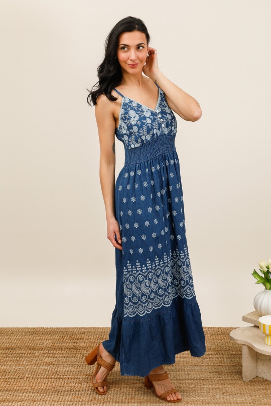 Robes longues Femme Marine CMP55 / DIX-ONZE R2702 Efashion Paris