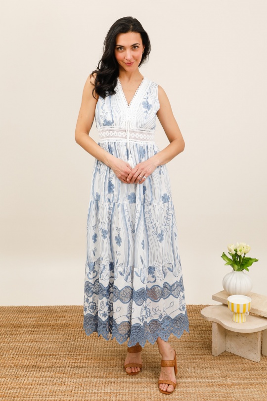 Robes longues Femme Bleu CMP55 / DIX-ONZE 8077 Efashion Paris