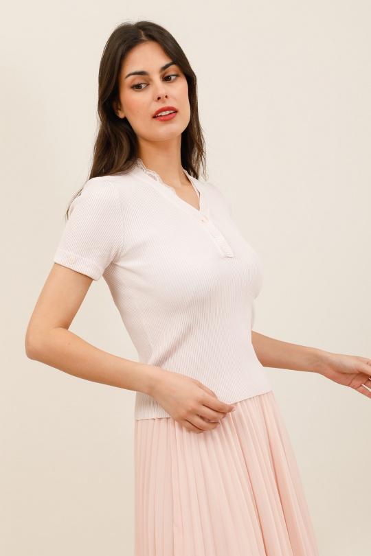 Tops Women Pink nude CMP55 / DIX-ONZE 1027BLANC Efashion Paris