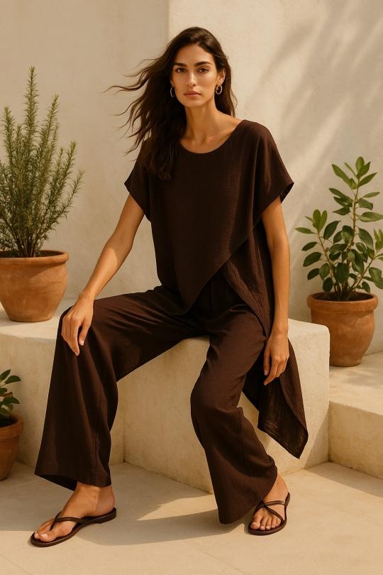 Blusones Mujer Chocolate GARÇONNE C3836 Efashion Paris