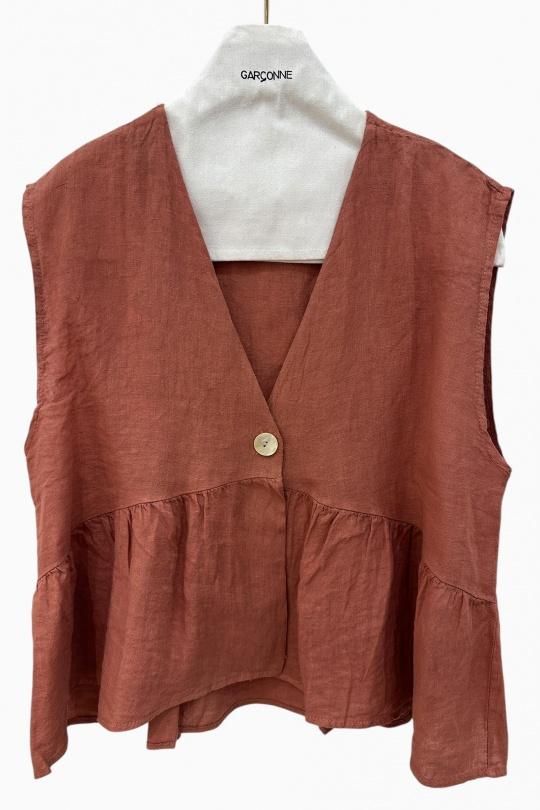 Tops Femme Rouge-orangé GARÇONNE C8003 Efashion Paris