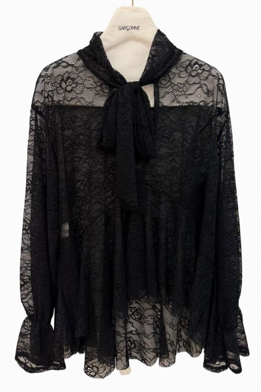 Blouses Women Black GARÇONNE CL5296-U Efashion Paris