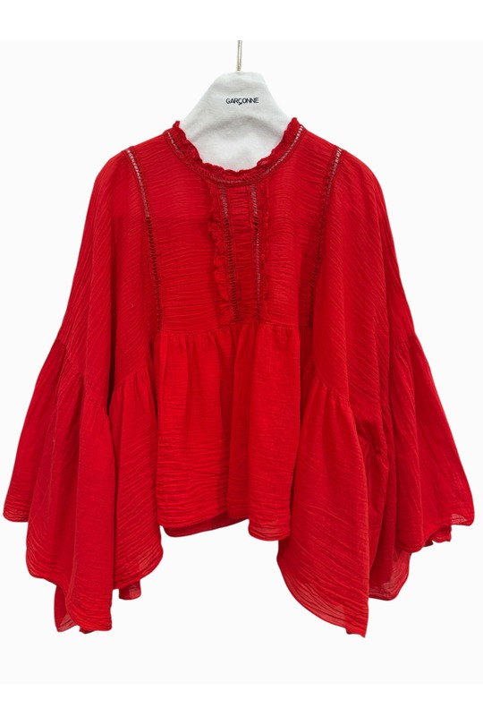 Blouses Femme Rouge GARÇONNE EL85749 Efashion Paris