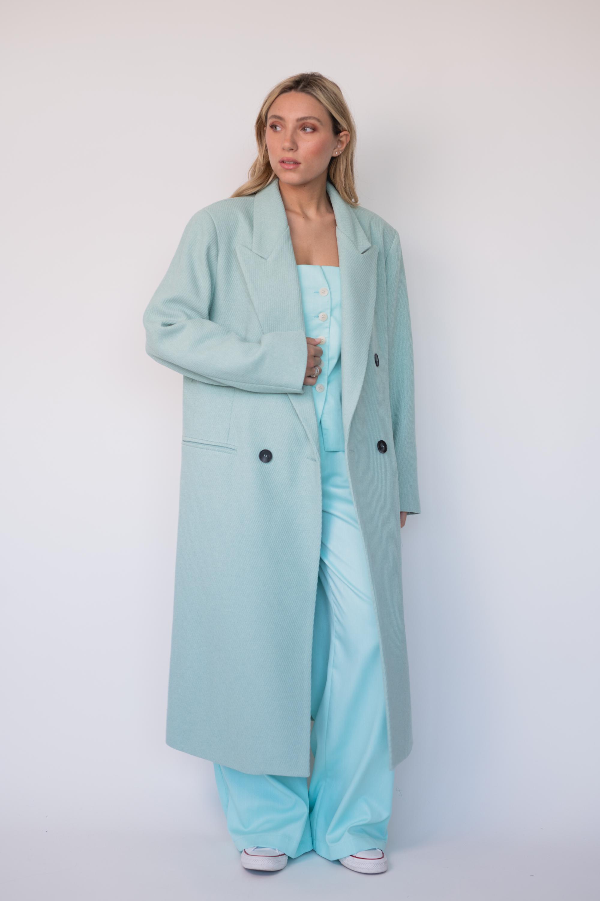 Manteaux Femme Vert d eau GARÇONNE HA0518 #c Efashion Paris