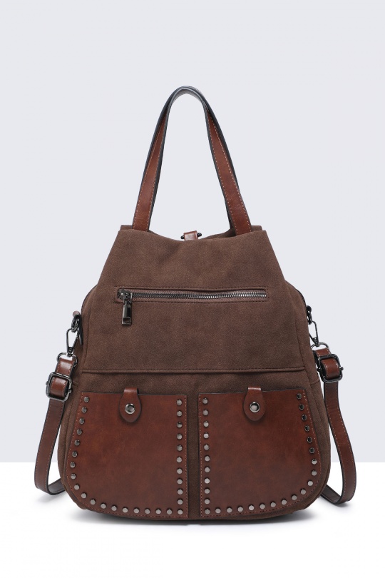 Sac à dos Maroquinerie Marron foncé A&E 28892-BV Efashion Paris
