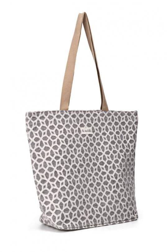 Cabas Maroquinerie Gris A&E M105-102 Efashion Paris