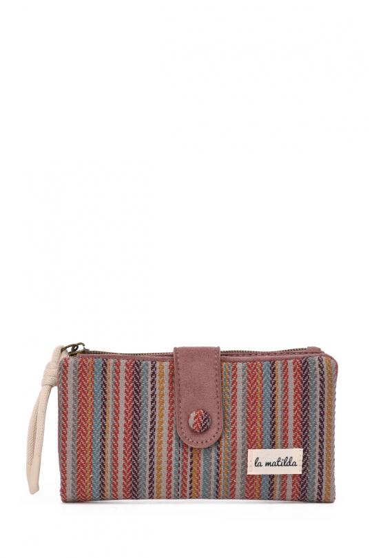 Petite maroquinerie Maroquinerie Rose A&E M119-71-STRIPE-ROSE Efashion Paris