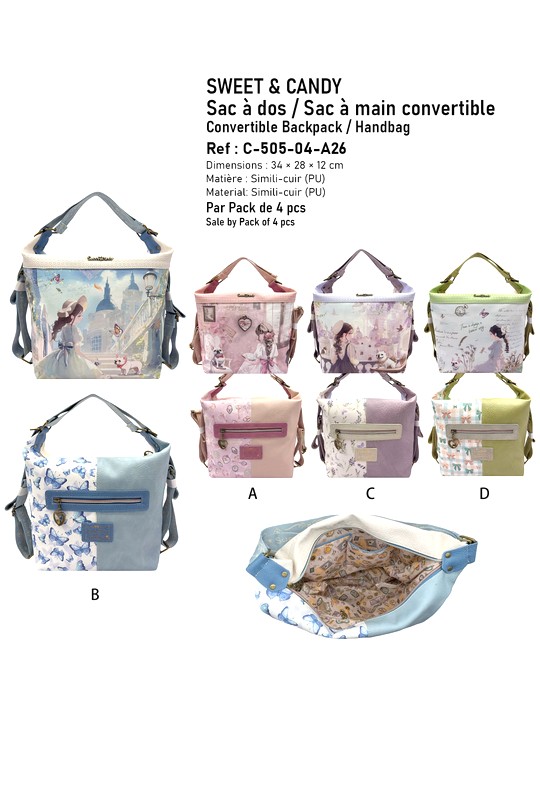 Sac à dos Maroquinerie Couleurs mélangées A&E C-505-04-A26-P4 Efashion Paris