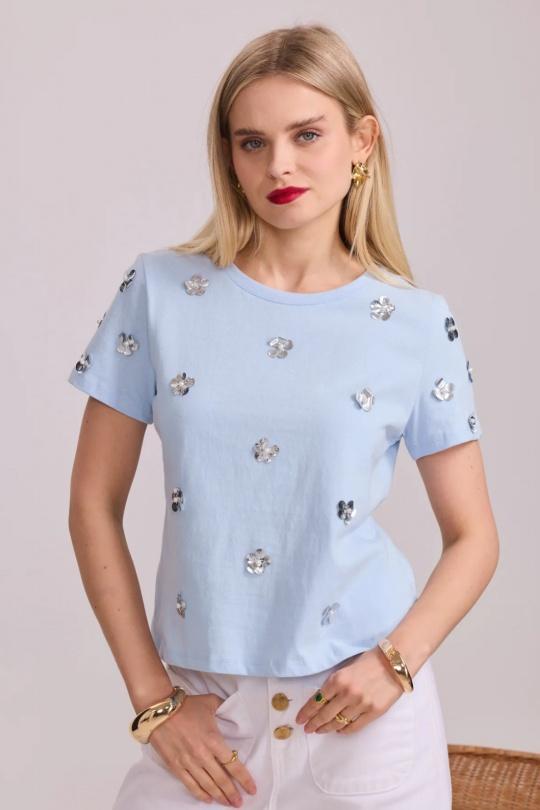 T-shirts Femme Bleu FRIME 3072 Efashion Paris