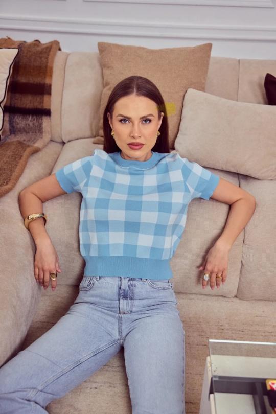 Top Donna Blue FRIME 2339 Efashion Paris
