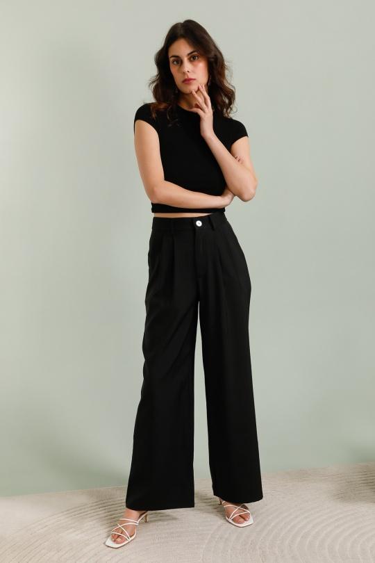 Trousers Women Black FRIME 5634 Efashion Paris
