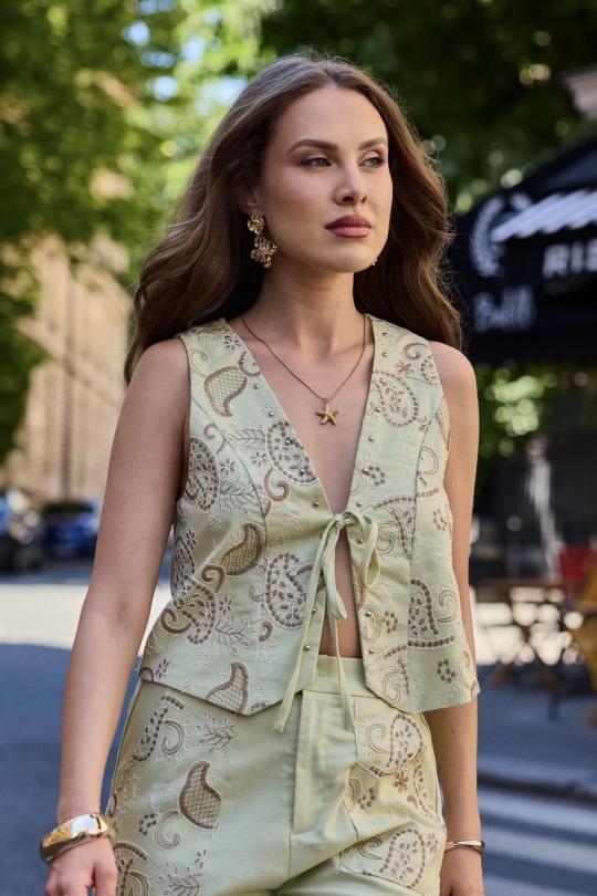 Gilets Femme Vert FRIME 5650 Efashion Paris
